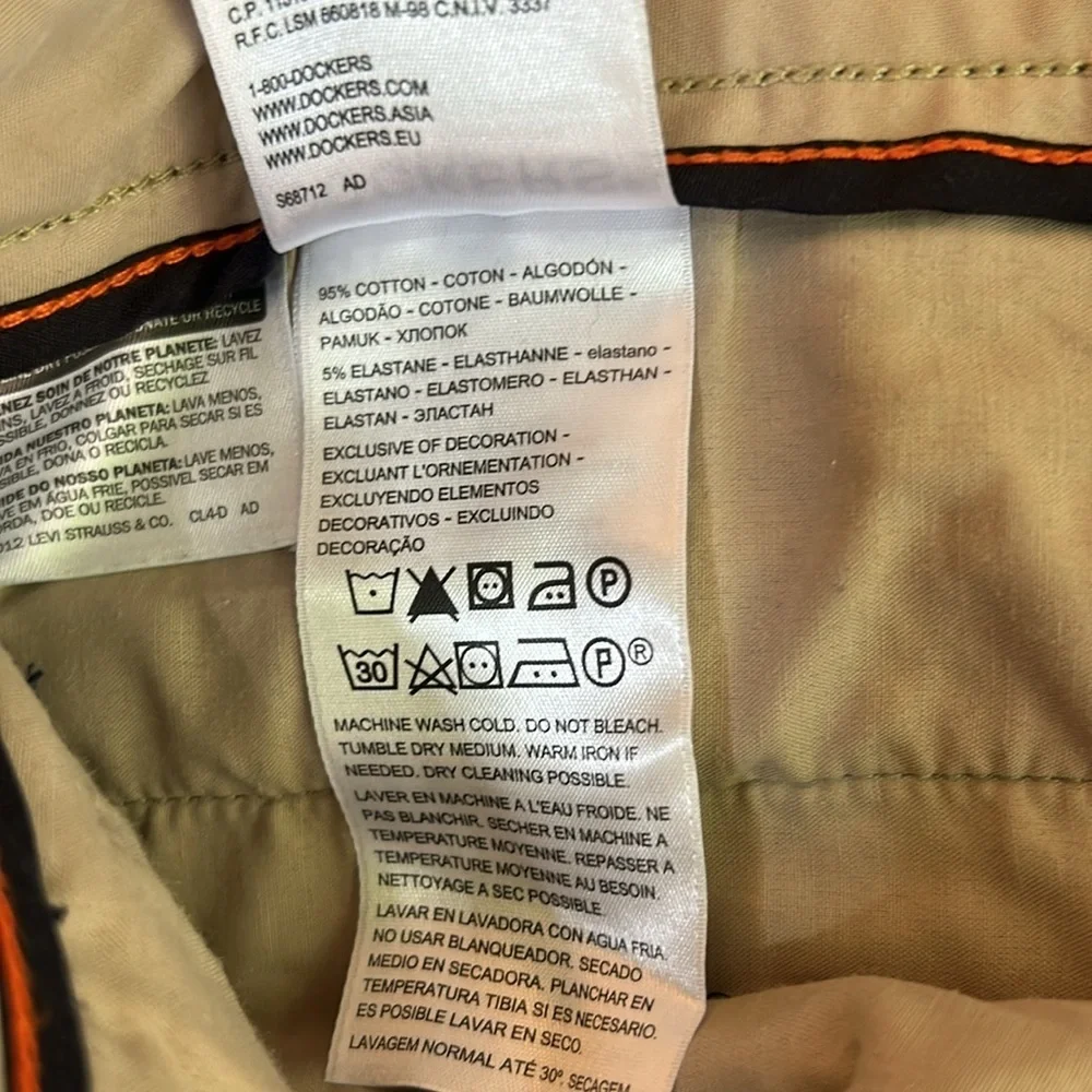 Dockers Men’s Navy Chino Pants Straight Fit Smart 369 Flex Career Pants 36 x 34